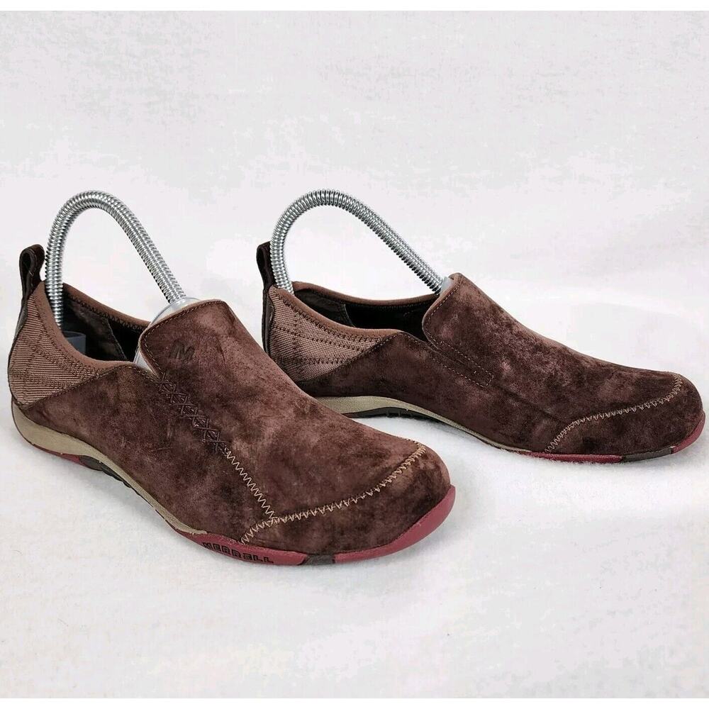 Merrell Women's Size 7 US Bisect Coffee Bean Suede Pull On Comfort Shoes Loafers
